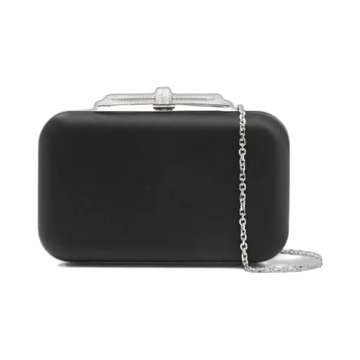Crystal-Embellished Bow Clutch