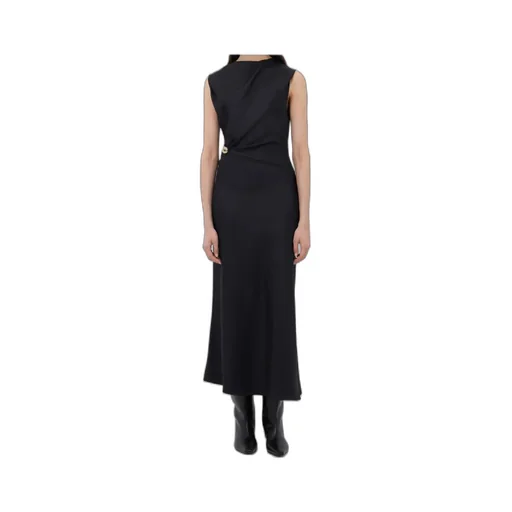 Roan Metal-Ornament Silk Dress