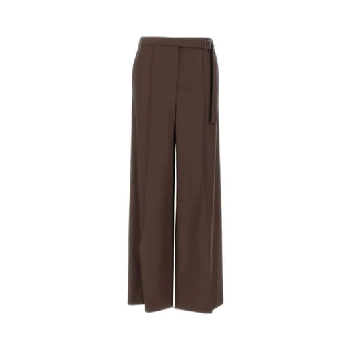 Pleated Buckle-Fastening Trousers