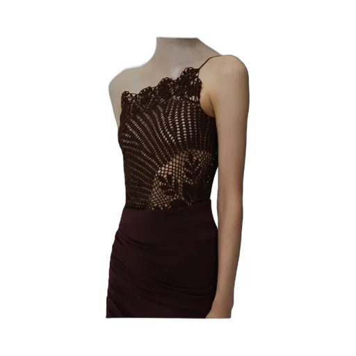 Lace Crochet One Shoulder Top