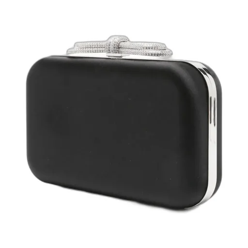 Crystal-Embellished Bow Clutch
