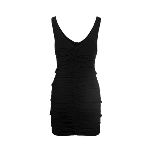 Rose Embellished Cut-Out Ruched Dress