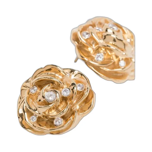 Three-Dimensional Flower Earrings