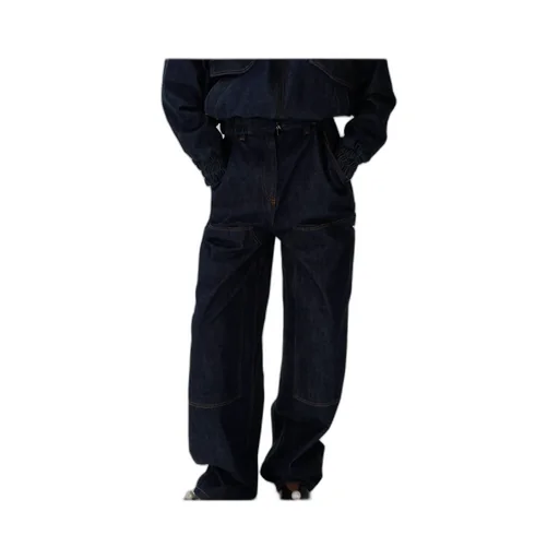 Loose Leg Industrial Denim Trousers