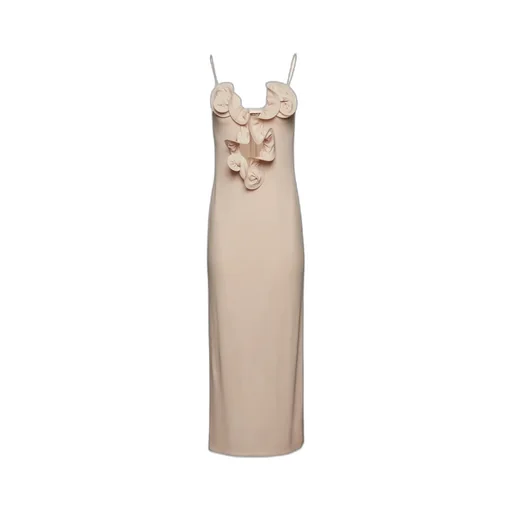 Floral Embellished Spaghetti Strap Midi Dress