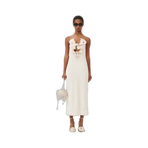 Floral Embellished Spaghetti Strap Midi Dress