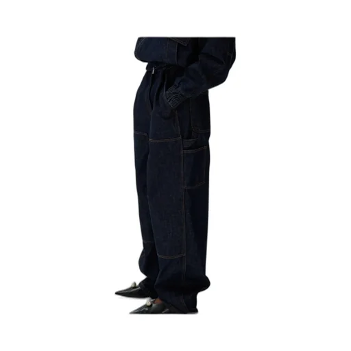Loose Leg Industrial Denim Trousers