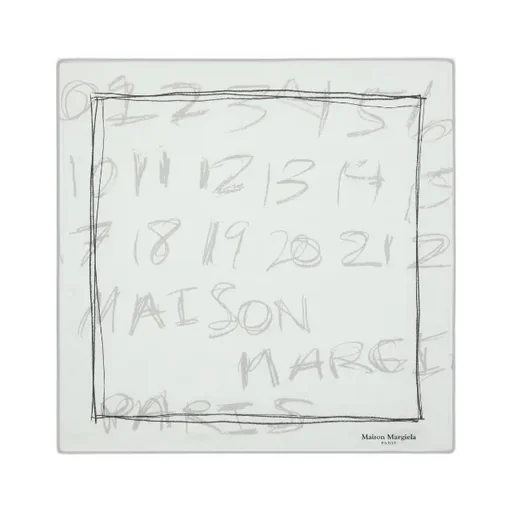Number Print Silk Scarf
