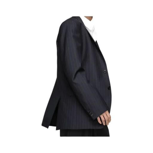 Single-Breasted Pinstriped Blazer