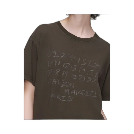 Numbers Printed Crewneck T-Shirt