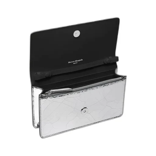 Textured Foldover Chain Wallet