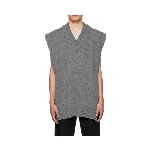 V-Neck Sleeveless Rib-Knitted Jumper