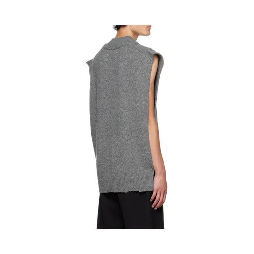 V-Neck Sleeveless Rib-Knitted Jumper