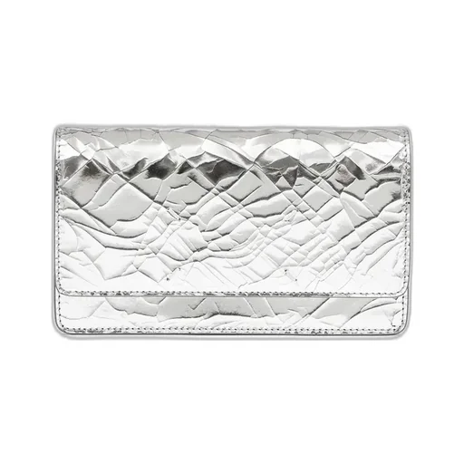 Textured Foldover Chain Wallet