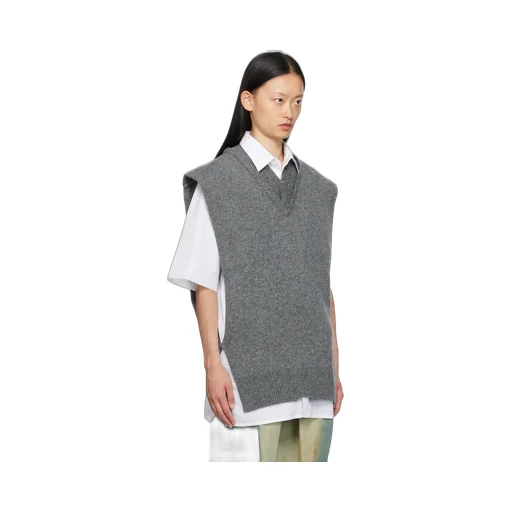 V-Neck Sleeveless Rib-Knitted Jumper