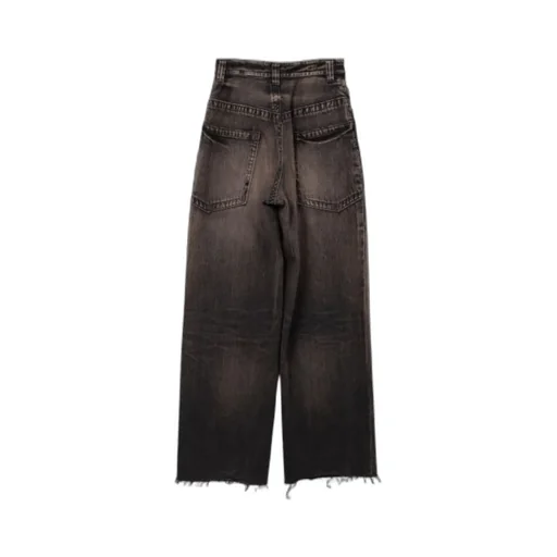 Frayed Hem Straight-Leg Jeans