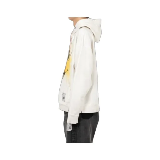 Happy Face Printed Distressed Hoodie