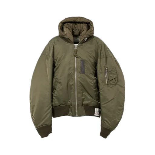 Extended Placket Hood Flight Jacket