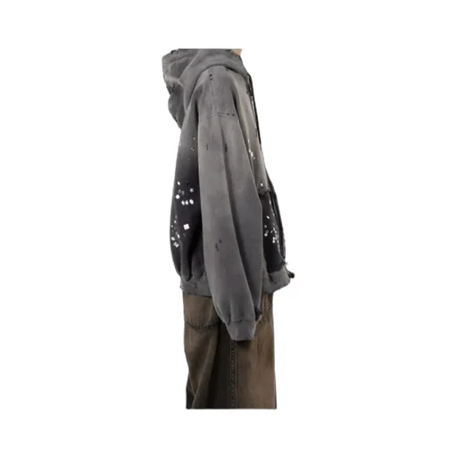 Distressed Embellished Hooded Top