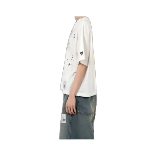 Cat-Print Embellished T-Shirt