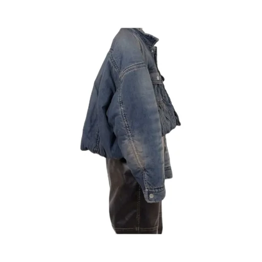 Rolled-Up Hem Down Denim Jacket