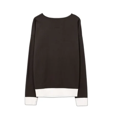 Smily Face Printed Distressed Ringer Sweatshirt