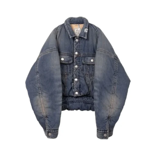 Rolled-Up Hem Down Denim Jacket