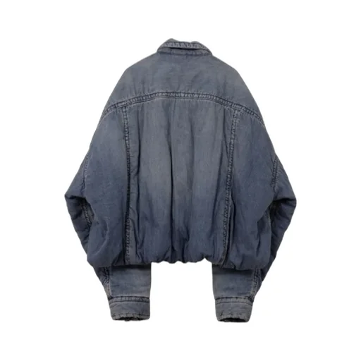 Rolled-Up Hem Down Denim Jacket