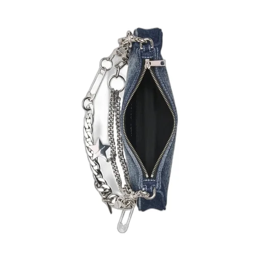 The Faded Denim Charm Shoulder Bag