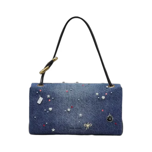The Trinket Charm Denim Large Dual Bag