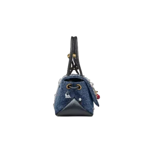 The Trinket Charm Denim Large Dual Bag