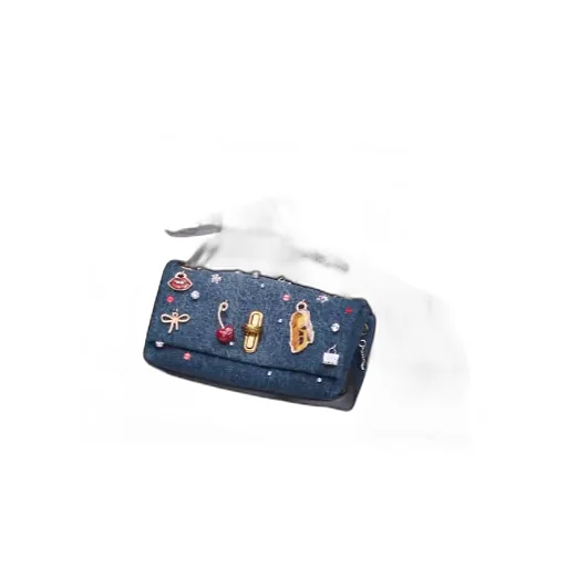 The Trinket Charm Denim Large Dual Bag
