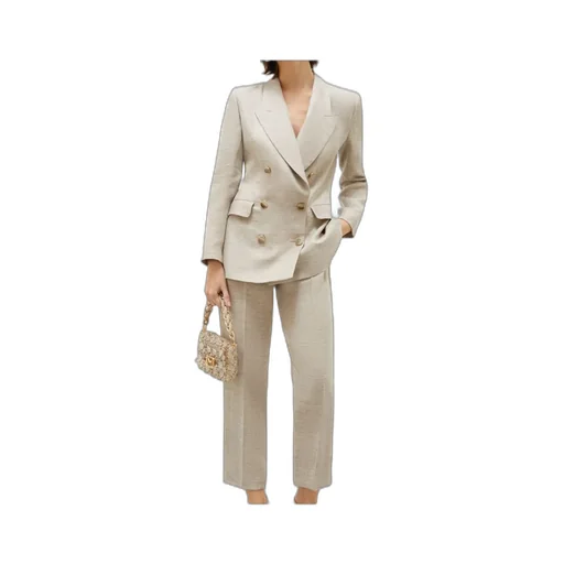 Double-Breasted Linen Blazer