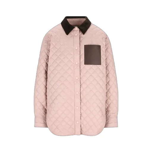 Collared Button-Up Quilted Jacket
