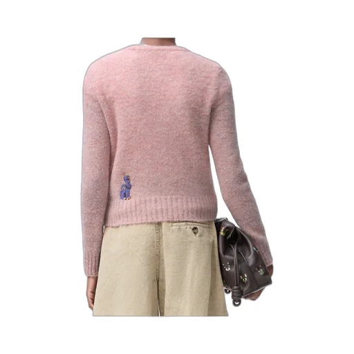 Futuristic Cat Embroidered Jumper