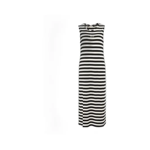Striped Crewneck Sleeveless Dress