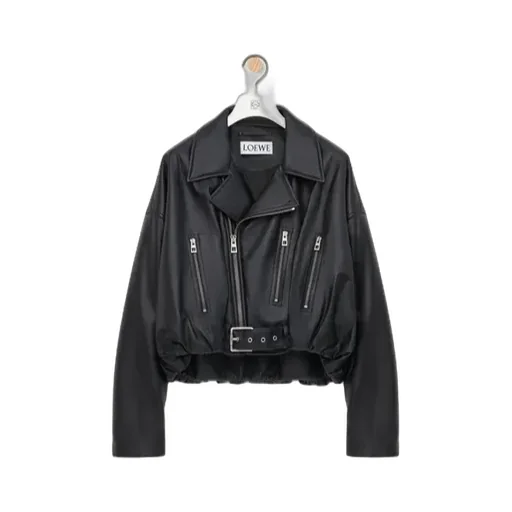 Long-Sleeved Leather Jacket