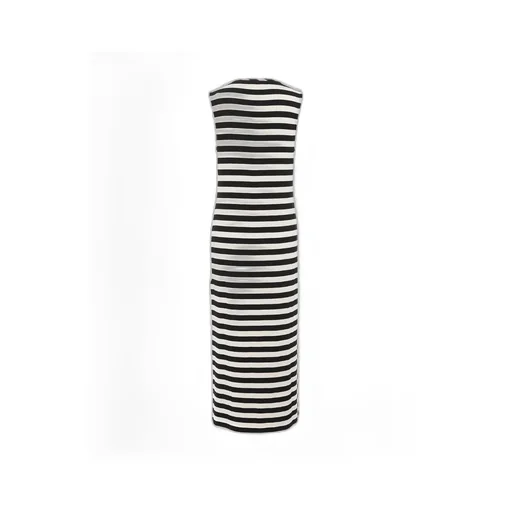 Striped Crewneck Sleeveless Dress
