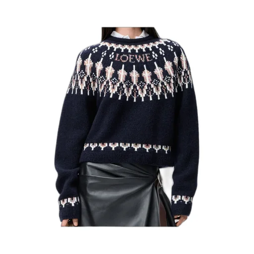 Fair Isle Pattern Crewneck Jumper