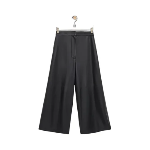 Cropped Trousers In Nappa Lambskin
