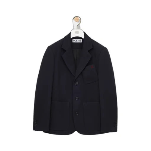 Anagram Embroidered Single-Breasted Jacket