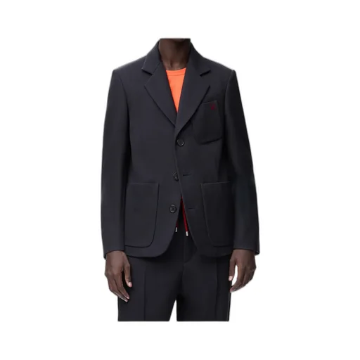 Anagram Embroidered Single-Breasted Jacket