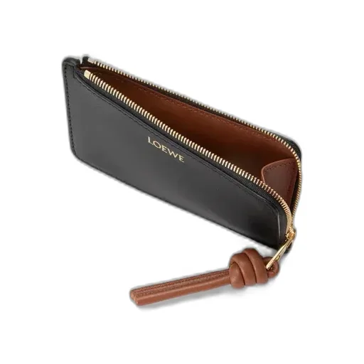 Knot Coin Cardholder In Shiny Nappa Calfskin