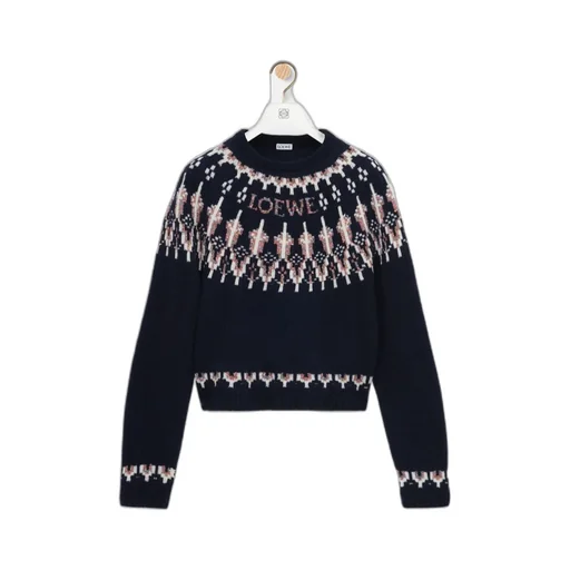 Fair Isle Pattern Crewneck Jumper