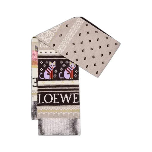 Cat-Motif Patterned Scarf