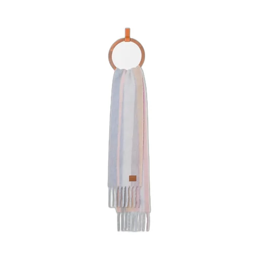 Fringed-Edge Striped Scarf