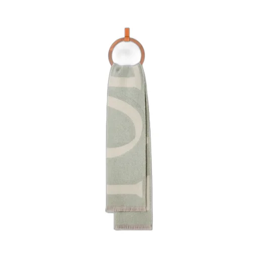 Logo Printed Frayed Edge Scarf