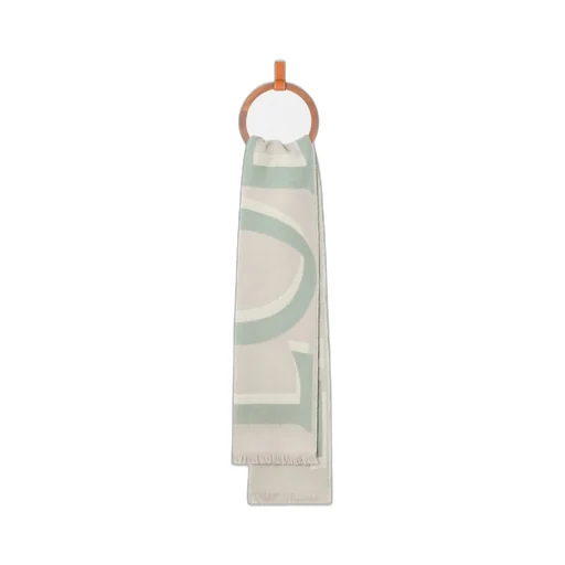 Logo Printed Frayed Edge Scarf