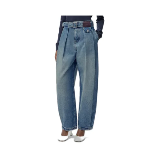 Pleated Loose Leg Jeans