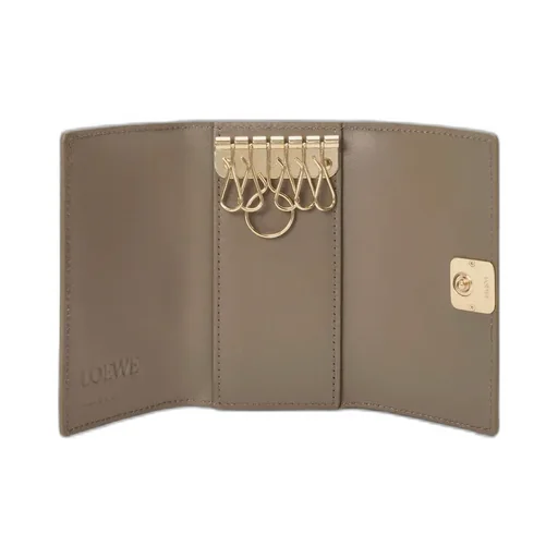 Anagram Key Case In Pebble Grained Calfskin
